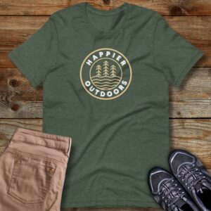 Happier Outdoors in the Trees Unisex Soft Tee